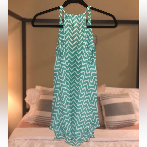 Teal and White Blouse - Picture 2 of 2